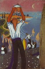 Мужчина с ребенком на руках 1921 Мужчина с ребенком на руках 1921